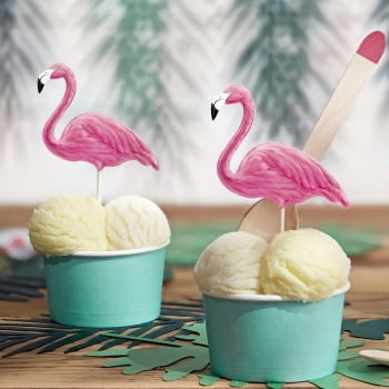 Cake Topper - Flamingos